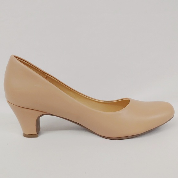 Beige Colored Kitten Heels - Picture 3 of 6